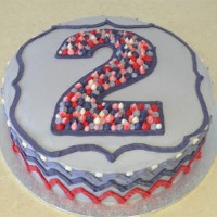 Number -  Chevron Cake with Number